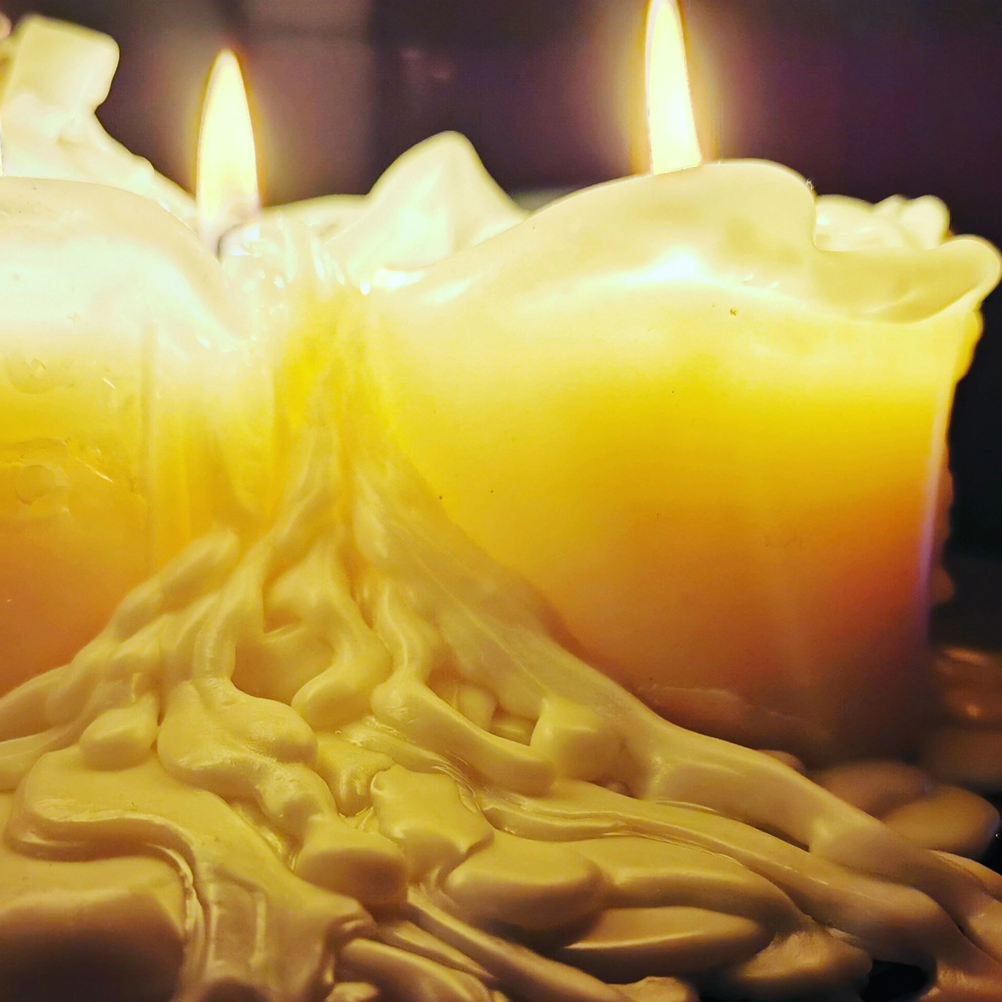 Warm candle glow close-up